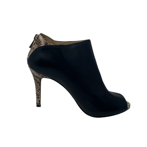 GREAT CONDITION! - Ann Taylor Peep Toe Soft Leather Snakeskin Ankle Bootie Heels - Picture 5 of 8